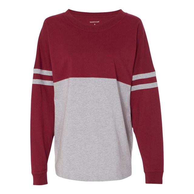 Boxercraft T-Shirt à Manches Longues en Jersey avec Pompons, L, Grenat/oxford