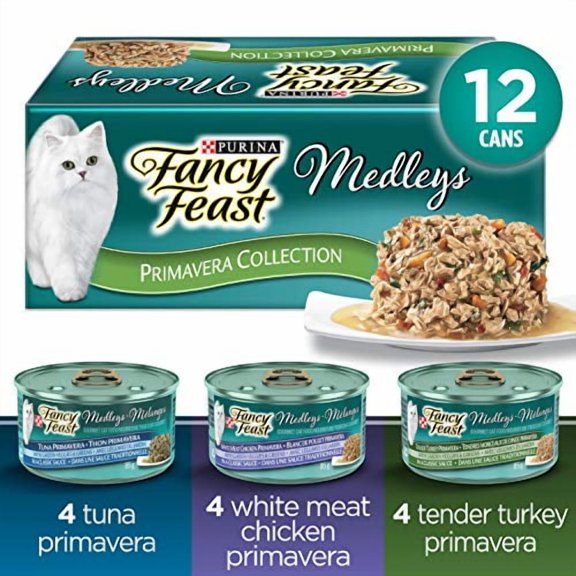 Fancy Feast Medleys Collection Primavera en Sauce Assortiment, Nourriture Humide pour Chats 85 g x 12