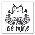 thumbnail image 1 of DistinctInk Custom Bumper Sticker - 3" x 3" Decorative Decal - White Background - Valentine Cat - Be Mine Flowers, 1 of 2