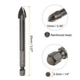 thumbnail image 2 of Unique Bargains 2pack Titanium Masonry Drill Bit, 10mm Concrete Drill Bits Triangle Drill Bit with 1/4' Hex Shank, 2 of 6