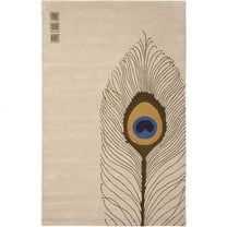 SAFAVIEH Soho Carleton Peacock Feather Wool Area Rug, Beige/Brown, 7'6" x 9'6"