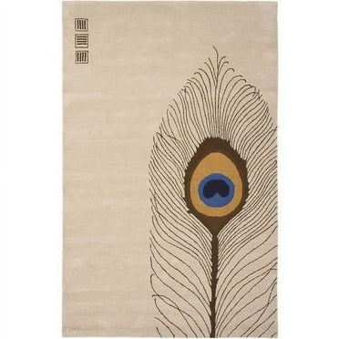 SAFAVIEH Soho Carleton Peacock Feather Wool Area Rug, Beige/Brown, 7'6" x 9'6"