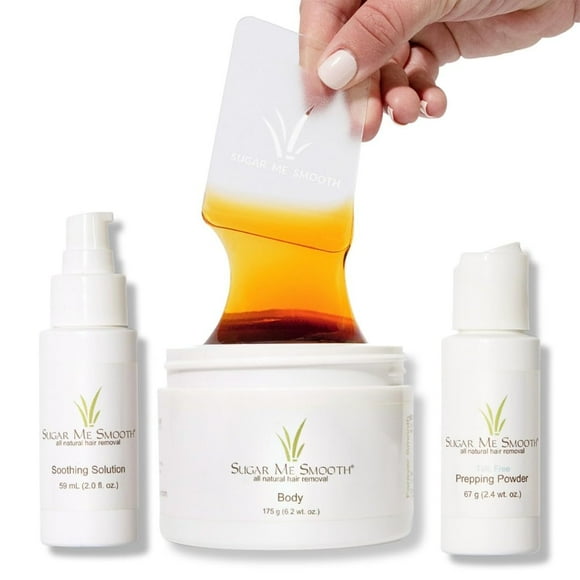 Sugar Me Smooth Body Sugar Wax Kit â Gentle On Skin And Less Painful Hair Removal In A Simple System, No Strips, No Heat, Water Soluble All-Natural Solution For All Skin & Hair Ty