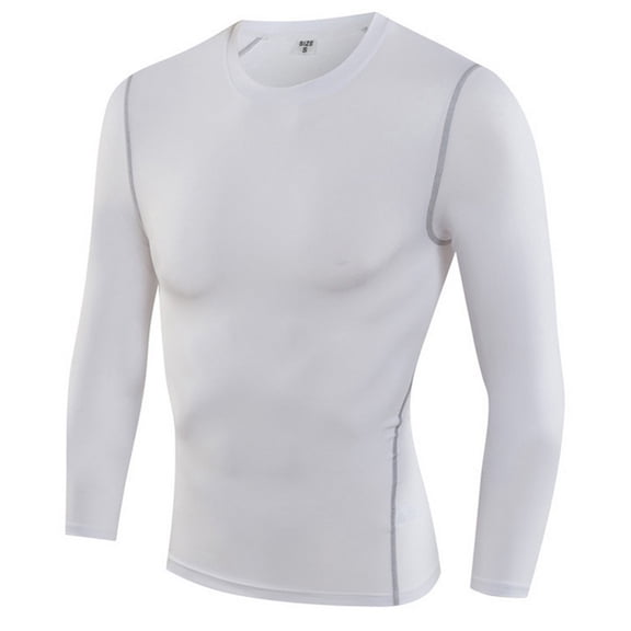 Men's Compression Base Layer Long Sleeve Athletic Top for Basketball Training Running Fitness Gym Workout Jacket