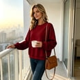 thumbnail image 4 of Oversized Crewneck Sweatshirts for Women Warm Comfy Fleece Cute Sweatshirts | No Hood Scoop Neck, Over Sized Loose Fitted, Lightweight Soft Cozy, Teens Juniors Boyfriend,M, 4 of 6