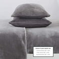 thumbnail image 5 of Micro Fleece Extra Soft Cozy Velvet Plush Sheet Set. Deluxe Bed Sheets with Deep Pockets. Velvet Luxe Collection (Queen, Grey), 5 of 5