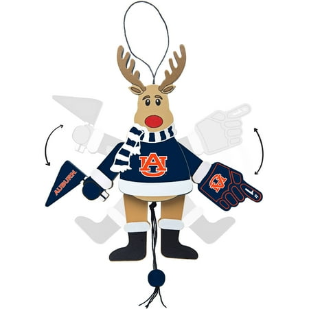 Topperscot by Boelter Brands NCAA Wooden Cheering Reindeer Ornament, Auburn University Tigers