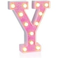thumbnail image 2 of LED Letter Sign Light Pink Glitter Letter Night Light Wedding Birthday Party Christmas Lights Girls Gift Home Bar Decor(Y), 2 of 8
