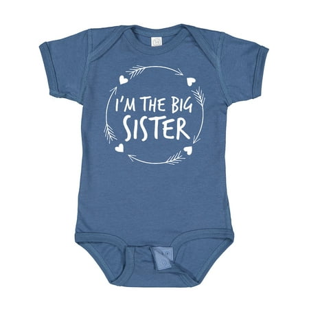 

Inktastic I m the Big Sister- Hearts and Arrows Gift Baby Girl Bodysuit
