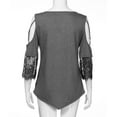 thumbnail image 5 of Bescita Large Size Women Lace Off Shoulder T-Shirt Short Sleeve Casual Top Blouse GY/M, 5 of 6