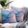 thumbnail image 2 of Waterproof Throw Pillow Covers Set of 2, 26x26 Inch Marble Purple Gold Decorative Pillowcases Outdoor Pillow Slip Cushion Covers Set for Couch Tent Modern Blue Pink Geometric, 2 of 7