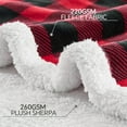 thumbnail image 3 of Sherpa Fleece Blanket - Black and Red Buffalo Plaid Christmas Blanket, Super Soft Cozy Warm Thick Winter Throw Blankets for Couch and Bed, Red and Black Throw, 3 of 7