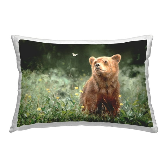 Stupell Industries Baby Bear & Butterfly Decorative Printed Throw Pillow Design by Mark Kelso.