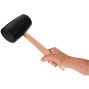 Performance Tool 1466 Durable Hard Rubber Head Mallet with Ergonomic Wood Handle for Woodworking, Construction and DIY Projects