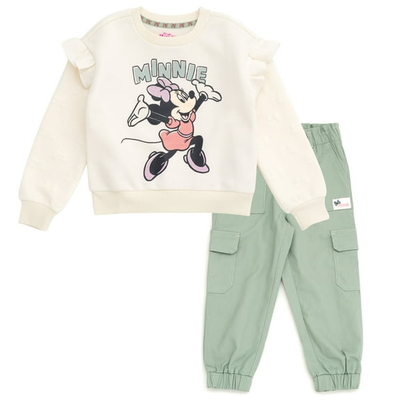 Disney Minnie Mouse Fleece Sweatshirt and Twill Jogger Pants Outfit Set Toddler to Big Kid
