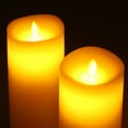 thumbnail image 3 of TETOU 3pcs LED Flameless Candles Battery Candles Fake Plastic Pillar Candles with Remote Control Ivory White, 3 of 6