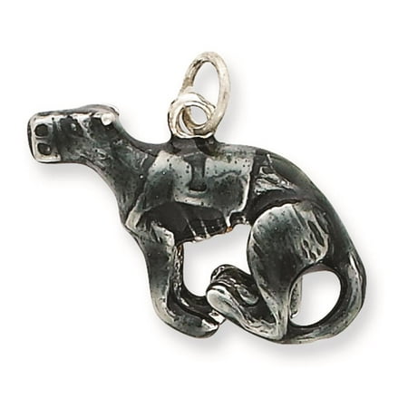 925 Sterling Silver 3-D Enamel Medium Greyhound Solid Charm Pendant