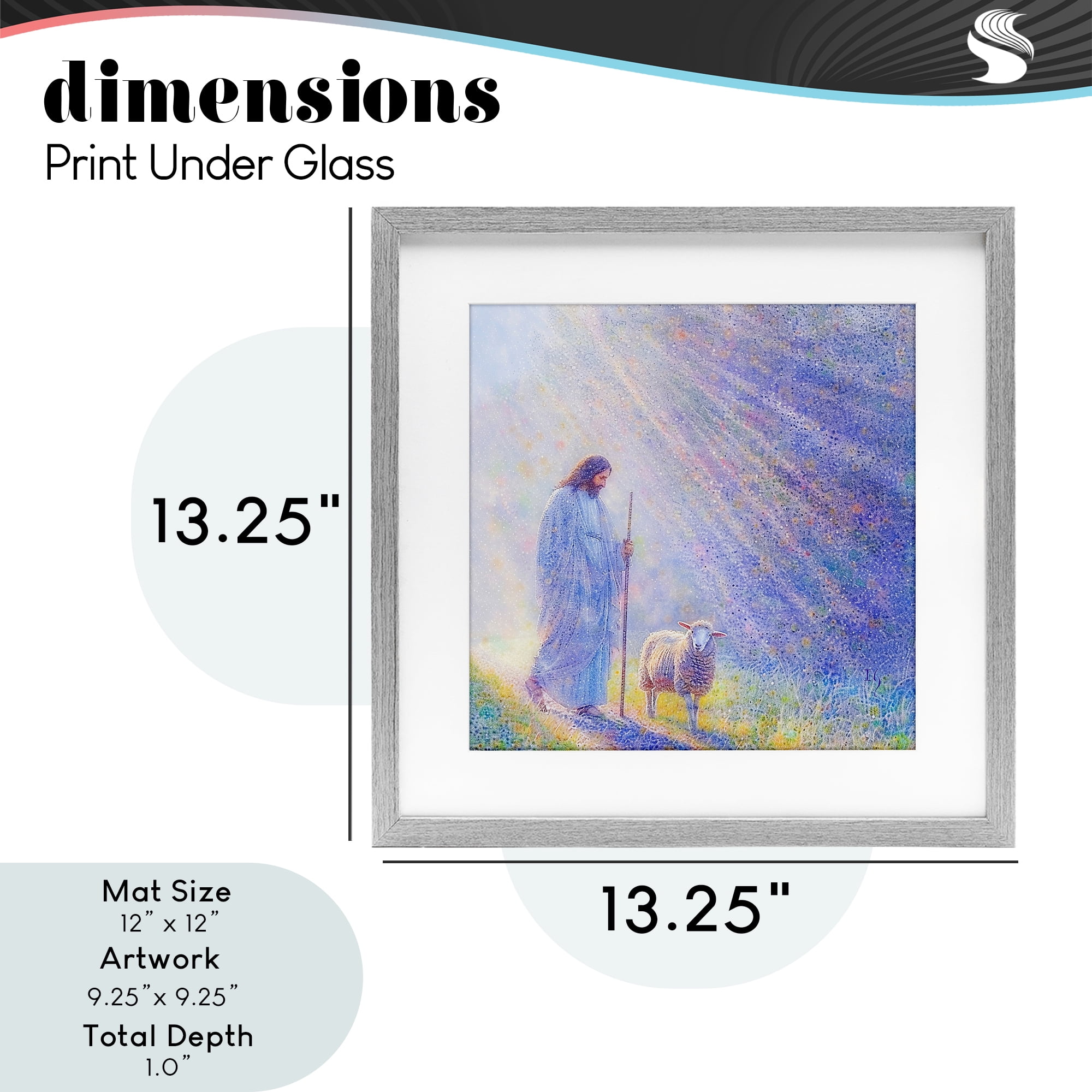 Guiding Light Shepherd Gray Framed Print Under Glass, design by Ivan Guaderrama
