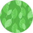 thumbnail image 1 of Ahgly Company Machine Washable Indoor Round Transitional Neon Green Area Rugs, 8' Round, 1 of 7