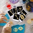 thumbnail image 5 of 9pcs 1.6x1.6 Inch Lock Metal Stickers Key Self Adhesive Gold Stickers Metal Gold Stickers for Scrapbooks DIY Resin Crafts Phone Water Bottle Decoration, 5 of 9