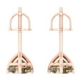 thumbnail image 4 of Clara Pucci 2Ct Champagne Round Cut VVS1 Screw Back Stud 14k Solid hypoallergenic Gold Designer Earrings For April, 4 of 7