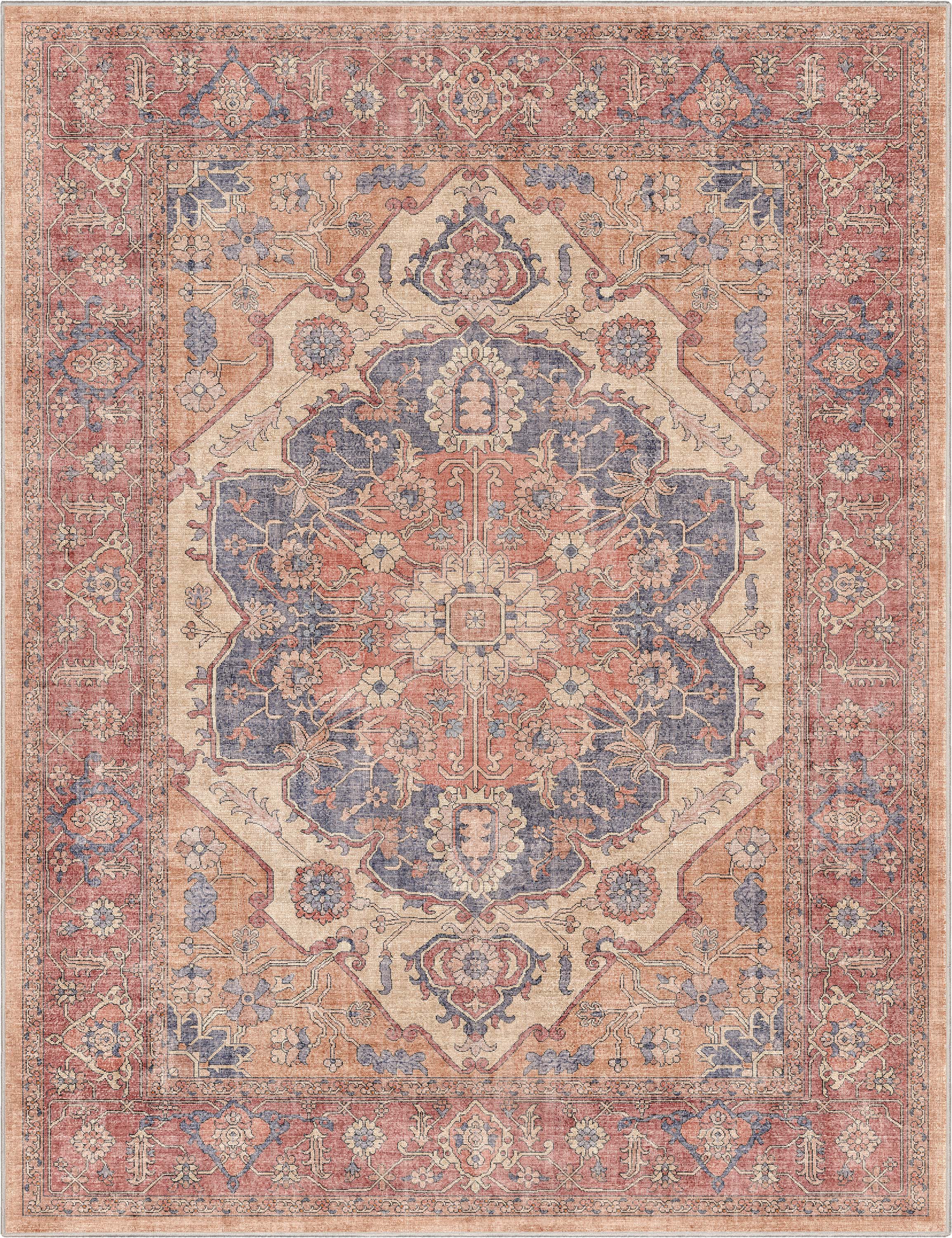 Well Woven Apollo Antigua Vintage Oriental Red Flatweave 7'7" x 9'10" Area Rug