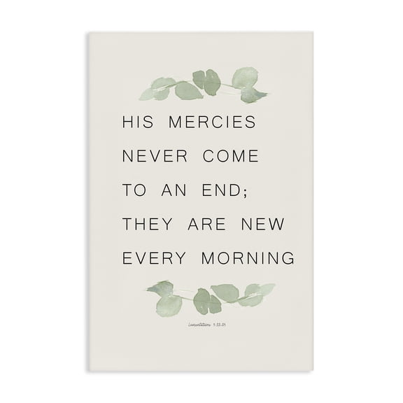 Stupell Industries Shabby Chic Mercies New Every Morning Canvas Art, 16 x 24, by Lucille Price