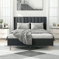 thumbnail image 3 of Alazyhome Full Size Modern Platform Bed, Dark Grey, 3 of 7