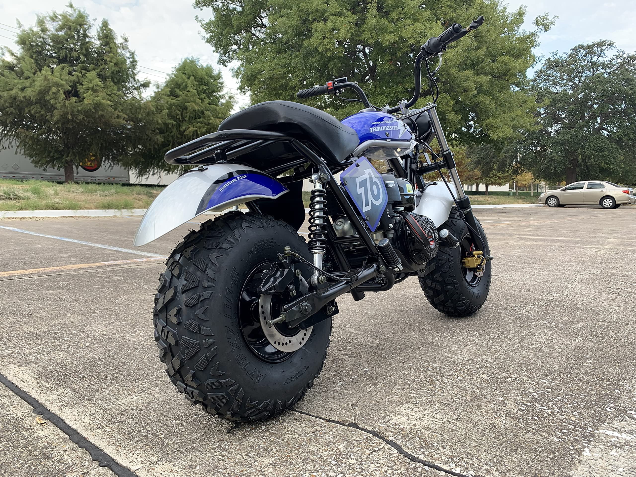 Trailmaster Mini Bike mb 200X Hurricane All New with Front and Rear Brakes, 196cc (Blue)