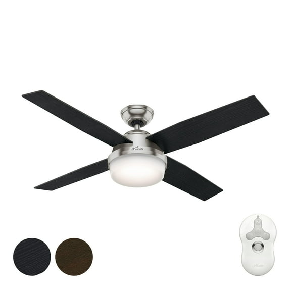 Restored Hunter Fan 52 inch Brushed Nickel Contemporary Ceiling Fan with LED Light Kit and Remote Control (Refurbished)
