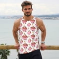 thumbnail image 4 of Wukai Sloth with Donuts1 Print Men’s Workout Tank Top Sleeveless Muscle T shirt Gym Running Fitness Tank Top-3X-Large, 4 of 7
