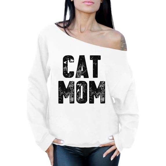 Awkward Styles Cat Mom Sweater Pet Mother Off Shoulder Tops for Women
