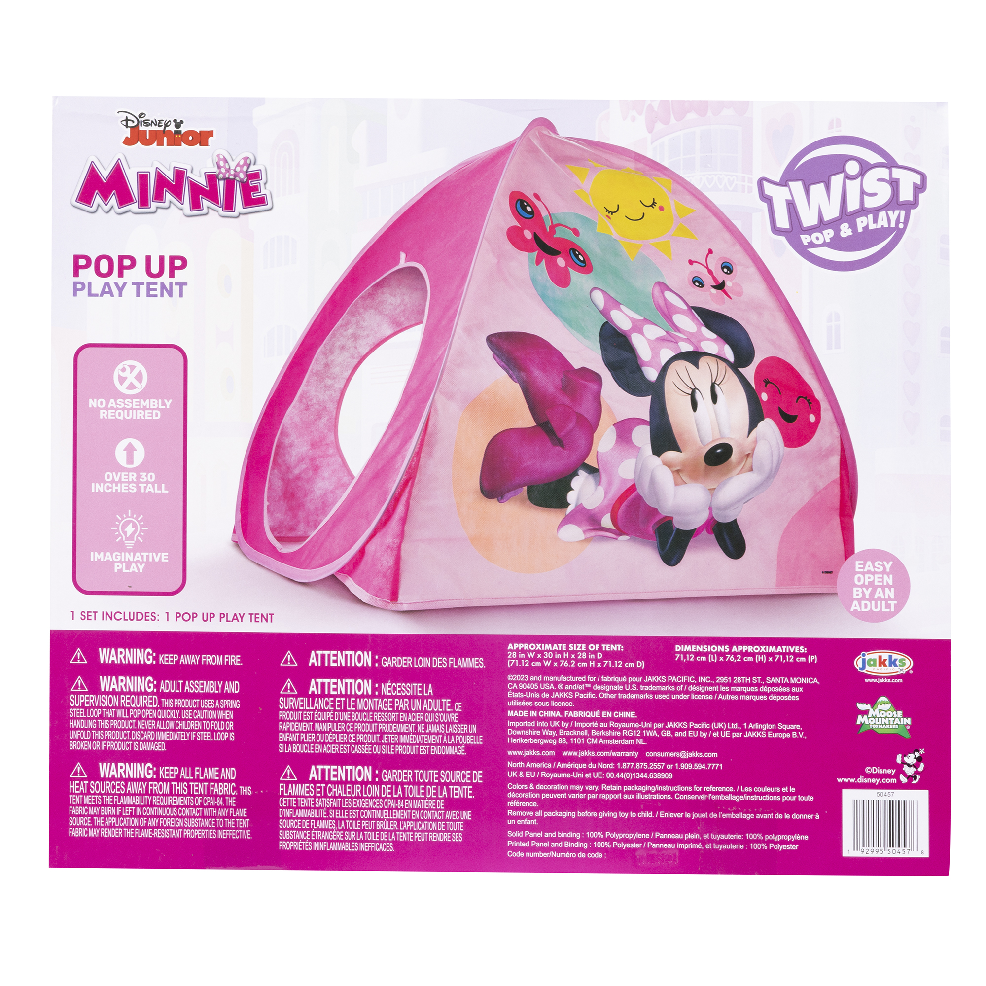 Pink Kids Pop Up Tent: Tendina Gioco Per Bambini A Forma Di Topolino, 135x100 Cm, PiegaFacile Per Interni Ed Esterni