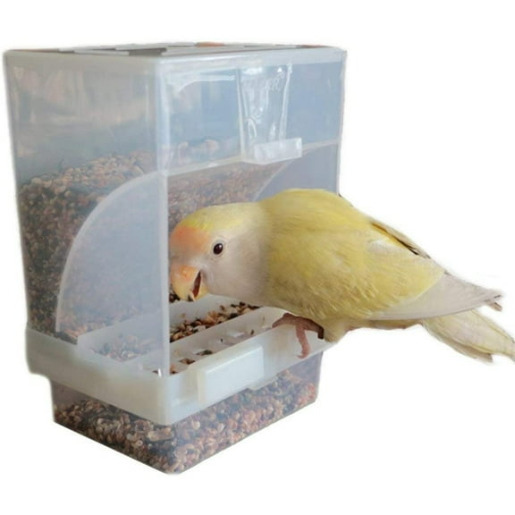 EIMELI Automatic No-Mess Bird Feeder Parrot Automatic Feeder Seed Food Container Perch Cage Accessories