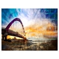 thumbnail image 2 of Color Red Bridge Sunset Taiwan - Modern Seascape Canvas Artwork, 2 of 3