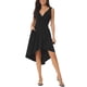 thumbnail image 2 of Vestidos de verano sin mangas para mujer INSPIRE CHIC, vestido midi con escote en V, plisado, dobladillo alto-bajo, con bolsillos, talla XL, negro, 2 of 6