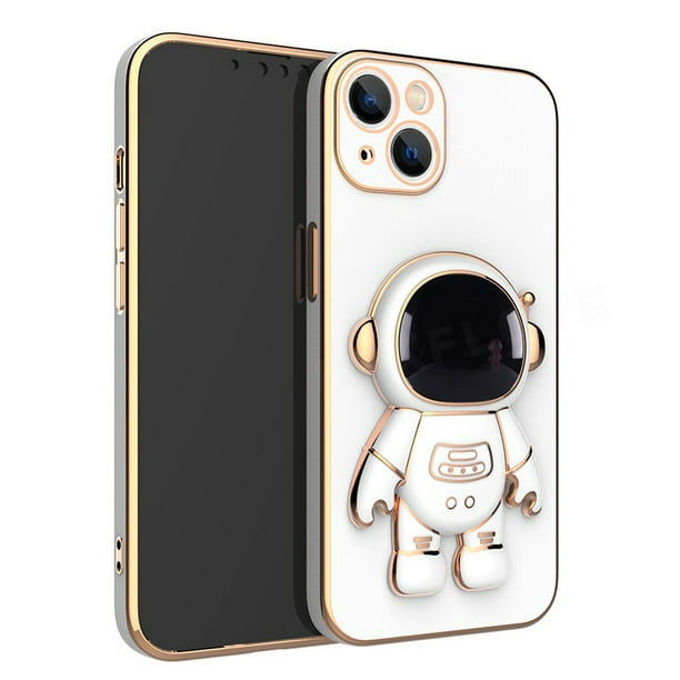 3D Astronauta Soporte Caso Para iPhone 13 12 11 ProMax X XR XS MAX 13pro 12pro 11pro 7 8 Plus Cubierta Trasera De Lujo Chapado Kickstand De Cámara Protector De Teléfono Carcasa