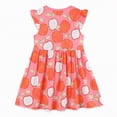thumbnail image 4 of CAUYDY Toddler Girl Dress Baby Girls Summer Casual Short Sleeve Dresses Little Girl Floral Print Sundress Princess Dress for Kids 2T 3T 4T 5T 6T 7T 8T (Sizes 5-6 Years,D1-Orange), 4 of 9