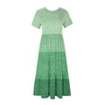 thumbnail image 5 of Robe à Manches Courtes pour Femmes Imprimée Col Rond Robe d'Été, Taille Réelle Polyester pour Usage Quotidien et Fête, 5 of 5