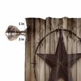 thumbnail image 5 of Half Window Curtains 24 Inches Long, Western Star Retro Window Treatment Curtain Drapes, Vintage Brown Wood Barn Short Curtains Tiers for Kitchen Over Sink, 27.5"x24", 2 Panels, 5 of 7