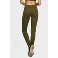 thumbnail image 4 of Sofra Women & Plus Cotton High Waist Full Length Cotton Workout Leggings (Burgundy/Olive, M), 4 of 4
