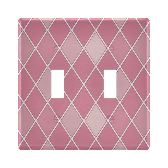 2 Gang Light Switch Cover Plate Pink Block Wall Plate Decorate Electrical Outlet Cover Plates 4.56”x4.48”