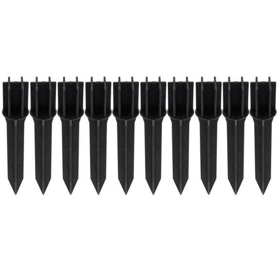 Beaupretty 10Pcs Black Plastic Ground Stakes for Solar Lamp Support Outdoor Landscape Accessories