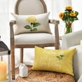 thumbnail image 6 of Yellow Hydrangea Summer Throw Pillow Covers, 12 x 20 Inch Today is A Good Day Dark Yellow Cushion Case Decoration for Sofa Couch Set of 4, 6 of 6