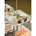 thumbnail image 2 of Outdoor Tablecloth with Umbrella Hole for Patio/Picnic/Party/Camping, Yellow Gnomes Waterproof Table Cloth Square Cover Washable, Spring Floral Bees Daisy Branches (60"x 60"), 2 of 8
