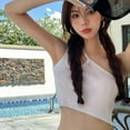 thumbnail image 5 of MAGAZINE Women\\\'s knitted halter vest undershirt tops female summer irregular Slim halter   small tank tops, 5 of 6
