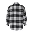 thumbnail image 5 of CUZIBR Womens Casual Jacket Hooded Plaid Long Sleeve Stylish Coat With Pocket Mid-Length Button Down Cardigan Loose Oversized Strench Coat Dailywear, 5 of 5