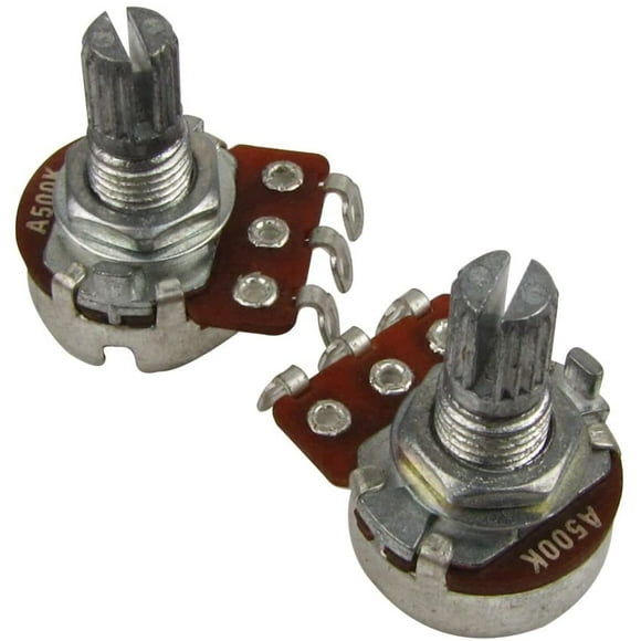 Musiclily Guitar Small Size Pots A500K Potentiometers for Guitar Bass Parts (Pack of 2)