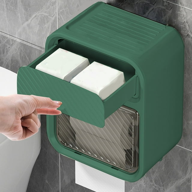 RKSTN Paper Towels Boxs Bathroom Tissue Box Impermeable Toilet Paper Box Wall-Mounted Punch- Paper Box Toilet Paper Roll Storage Rack to Store Items Kitchen Gadgets