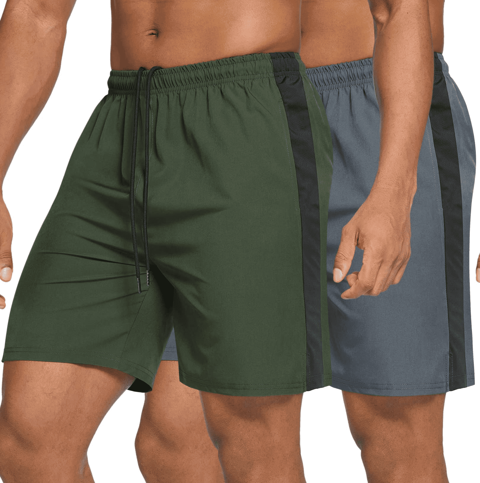 COOFANDY Men's 2 Pack Workout Shorts 7'' Cotton Gym Shorts Athletic Running Bodybuilding Training Jogger with Pockets